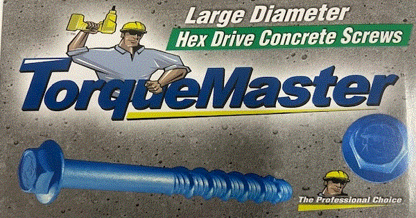 1/2" x 4" TorqueMaster Hex Head Masonry Screw