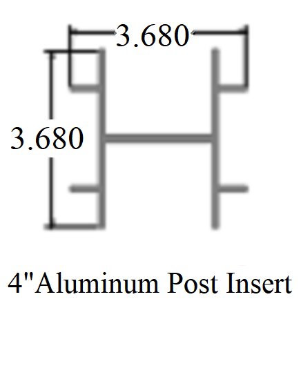 4" x 60" Aluminum Post Insert