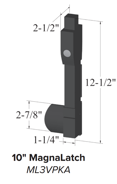 D&D 10" Magna Latch, Top Pull Black