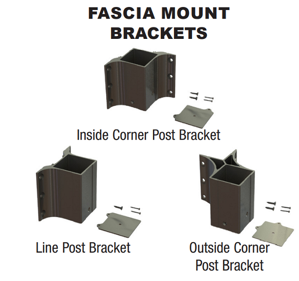 KFR 3-1/4" Inside Corner Post Fascia Mount Bracket Tex Black