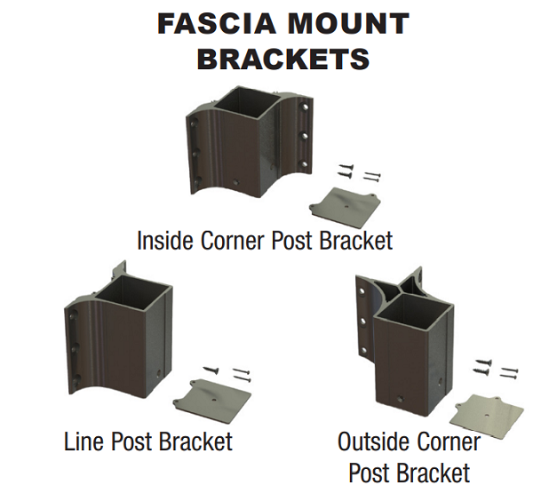 KFR Fascia Mount Kit, 3-1/4" Inside Corner Post Tex Black