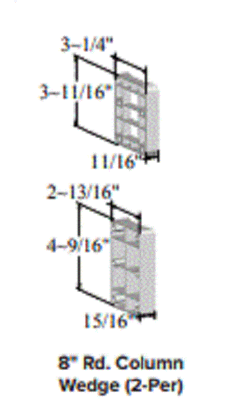 SOP 3000 Series 8"/10" Rd. Column Wedge Set 2-pack Almond