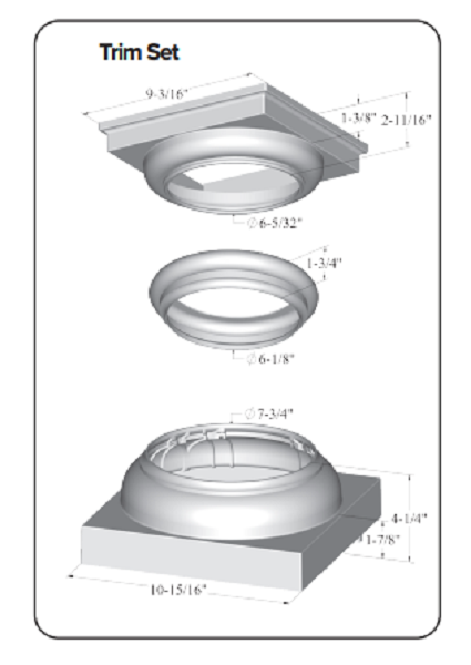 SOP 8" Tapered Round Column Trim Set Clay