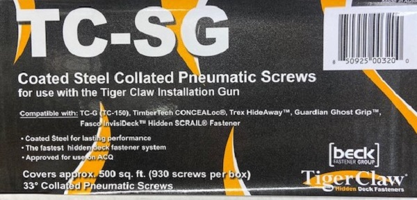 Tiger Claw Collated Screws, 500 Sq. Ft.