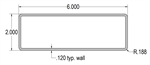 SOP 2^ x 6^ x 13' Vinyl Rail White