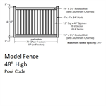 SOP Model Yard Fence 4' H x 8' W Section Almond