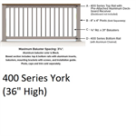 SOP 400 Series York 32°-36° Stair Section 3' x 8' Black w/Black Baluster