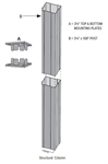 KFR 3-1/4^ x 108^ Keylink Porch Post Tex White