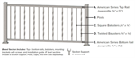 KFR American 3-1/2' x 6' Level Section w/3/4^ Alternating Twisted Bal. Tex Black