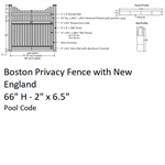 SOP Boston Privacy Fence 66^ H x 8' Section w/N.E. Accent Almond