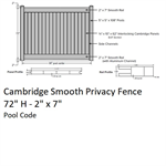 SOP Cambridge Smooth Privacy Fence 6' H x 8' W Section White