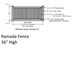 SPP Ramada Yard Fence 3' H x 3' W Gate Clay