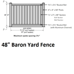 SOP Baron Yard Fence 4' H x 6' W Section Almond