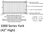 SPP 1000 Series York Level Section 3-1/2' x 8' Almond