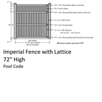 SOP Imperial Yard Fence 6' H x 4' W Gate w/Lattice White