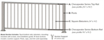 KFR Chesapeake Stair Section Square Balusters 3' x 8' Matte White