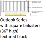 KFR Outlook Square Level Section 3' x 6' Tex Black