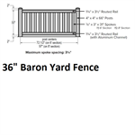 SOP Baron Yard Fence 3' H x 6' W Section White