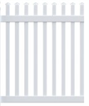 8' Section, 48^ High 1-1/2^ Classic Concave Picket Fence