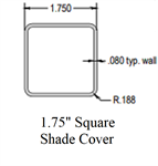 SOP 1-3/4^ Sq. 10' Shade White