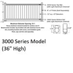 SPP 3000 Series Model Level Section 3' x 6' Almond