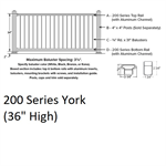 SOP 200 Series York Stair Section 3' x 8' White w/