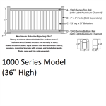 SPP 1000 Series Model Gate 3' x 3-1/2' Almond