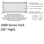 SPP 1000 Series York Stair Section 3' x 6' Almond