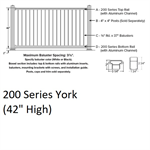 SOP 200 Series York Gate 3' x 3-1/2' White w/