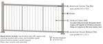 KFR American Vertical Cable Level Section 3' x 8' Matte White