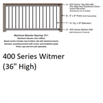SPP 400 Series Witmer Level Section 3' x 8' White w/Black Baluster