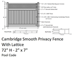 SOP Cambridge Smooth Privacy Fence 6' H x 8' W Section w/Lattice Clay