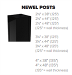 KFR 2-1/2^ x 48^ Alum Heavy Wall Post Sleeve Gloss Black