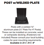 Keylink 3-1/4^ x 38^ Post w/Welded Plate Matte White