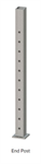 Keylink 3-1/4^ x 44^ Level End Post w/Fittings & Welded Plate Matte White