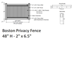 SOP Boston Privacy Fence 4' H x 8' W Section Clay