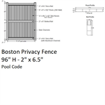 SOP Boston Privacy Fence 8' H x 6' W Section Clay