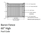 SOP Baron Yard Fence 5' H x 3' W Gate White