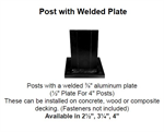 Keylink 2-1/2^ x 44^ Post w/Welded Plate Oil Rubbed Bronze