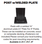 KFR 2-1/2^ x 50^ Post w/Welded Plate Gloss Black