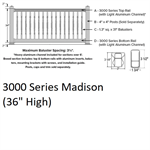 SOP 3000 Series Madison Stair Section 3' x 6' Black