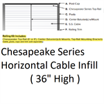 KFR Chesapeake Horizontal Cable Stair Section 3' x 6' Tex Black