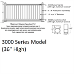 SOP 3000 Series Model Gate 3' x 3' White