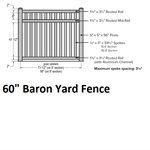 SOP Baron Yard Fence 5' H x 6' W Section Almond