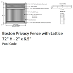 SOP Boston Privacy Fence 6' H x 6' W Section w/Lattice Clay