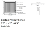 SOP Boston Privacy Fence 6' H x 8' W Section White