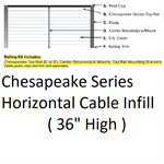 KFR Chesapeake Horizontal Cable Stair Section 3' x 8' Tex Bronze