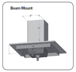SPP 8^ Square Beam Mount Assembly Black