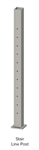 Keylink 3-1/4^ x 40^ Stair Drilled Line Post w/Welded Plate Matte Black