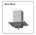 SPP 6^ Square Beam Mount Assembly Black